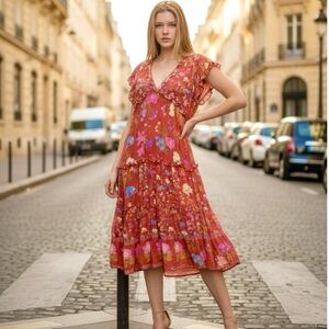 Spell & the Gypsy Wild Bloom Red Floral Maxi Gown Dress